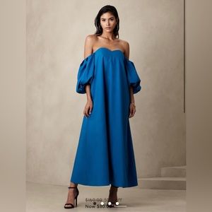 Banana Republic Puff-Sleeve Maxi Dress